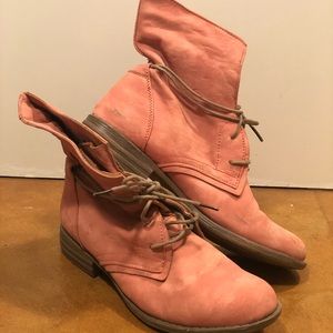 Slightly Worn Coral Pink Booties By Wanted!